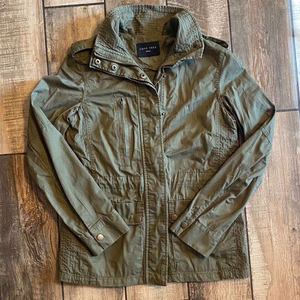 Love Tree Khaki Utility Jacket - Picture 2 of 15